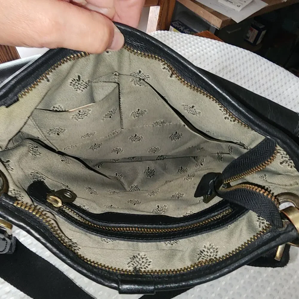 VINTAGE MULBERRY XL BLACK LEATHER ANTHONY CROSSBODY BAG